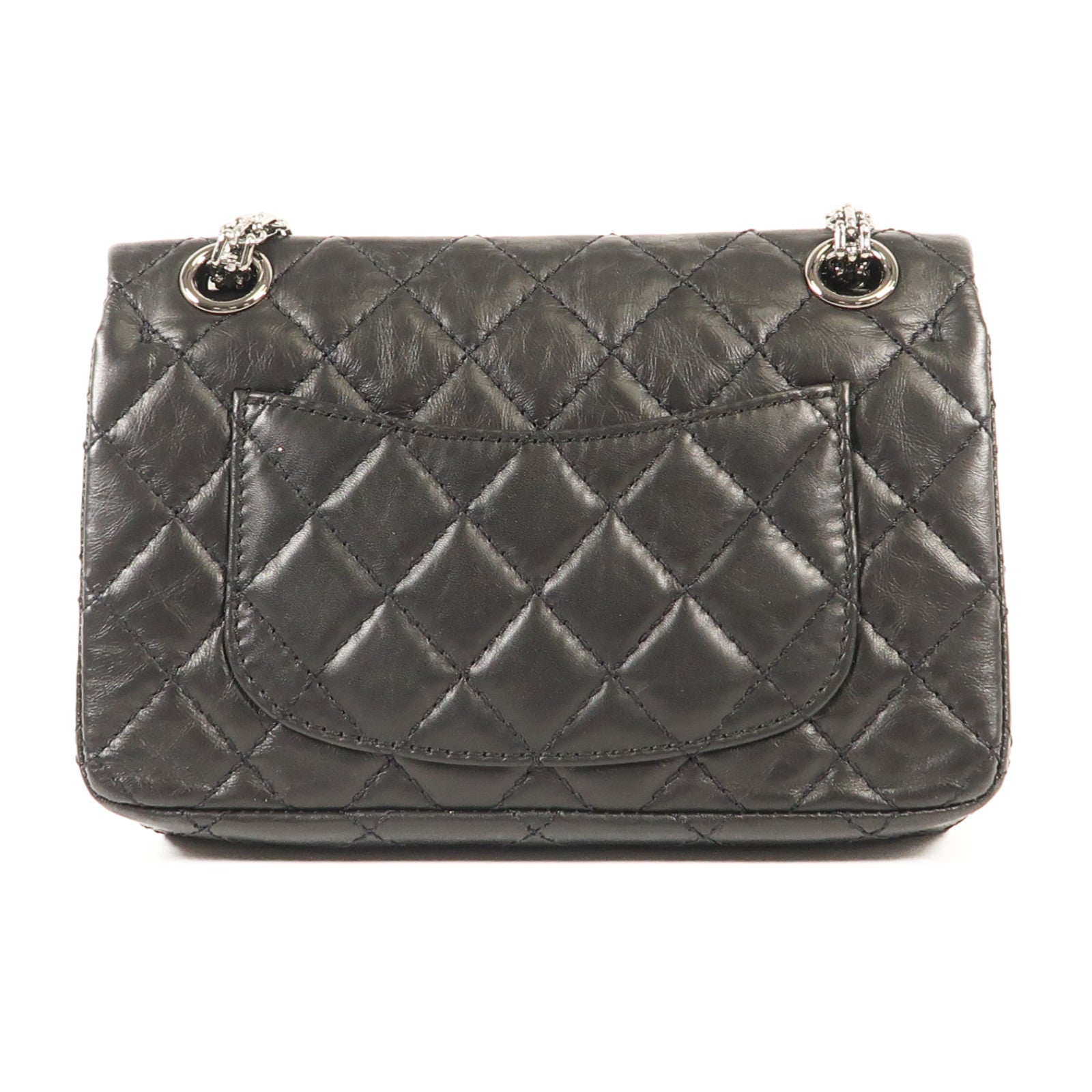 CHANEL 牛皮皮革2.55 Mini銀扣鏈帶肩背袋