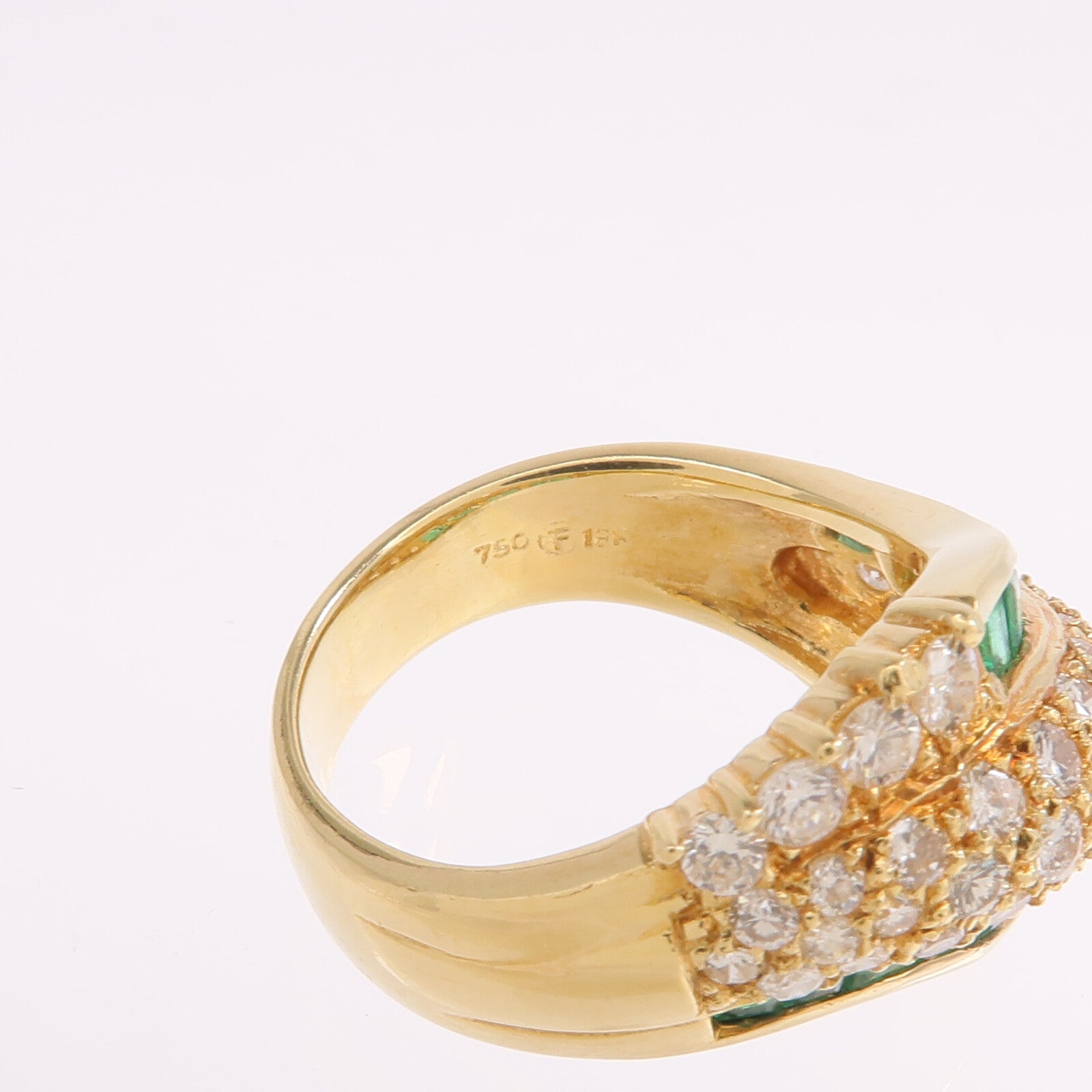 JEWELRY 18K黃金Emerald Diamond Ring綠寶石/鑽石戒指