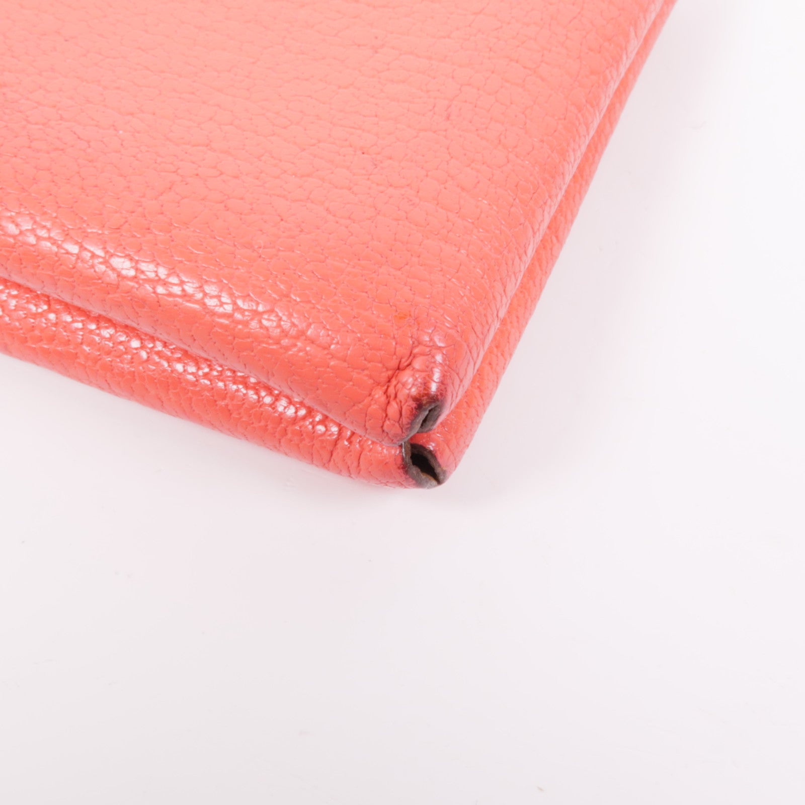 HERMES PHW Calvi Card Case Chevre Leather Red