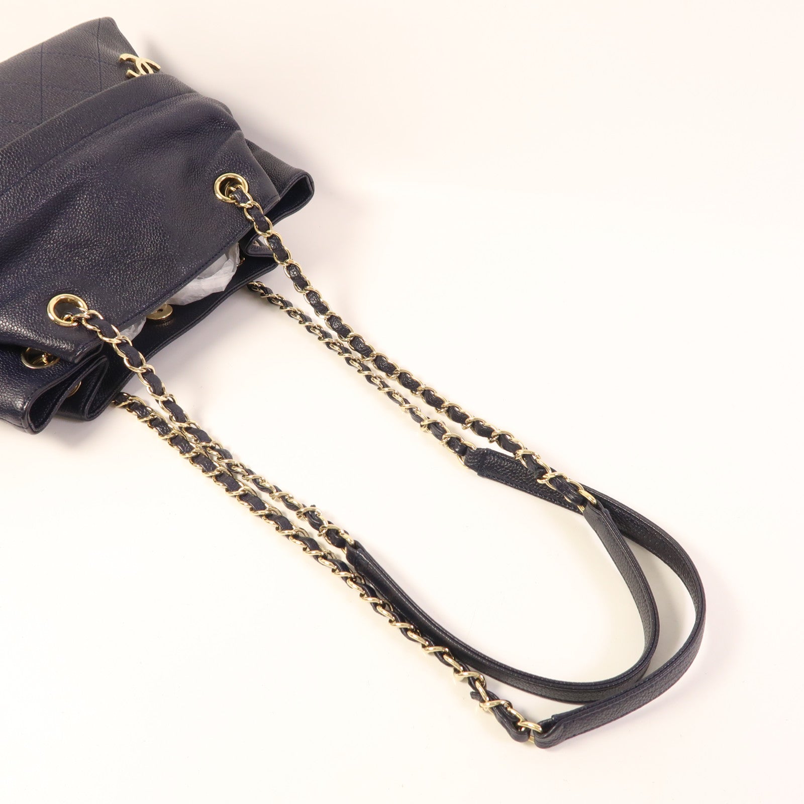 CHANEL 牛皮皮革Chain Shoulder Bag金扣鏈帶肩背袋