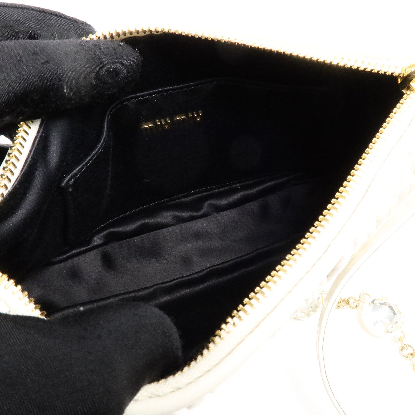 Miu Miu 羊皮皮革Chain Shoulder Bag鏈帶肩背袋