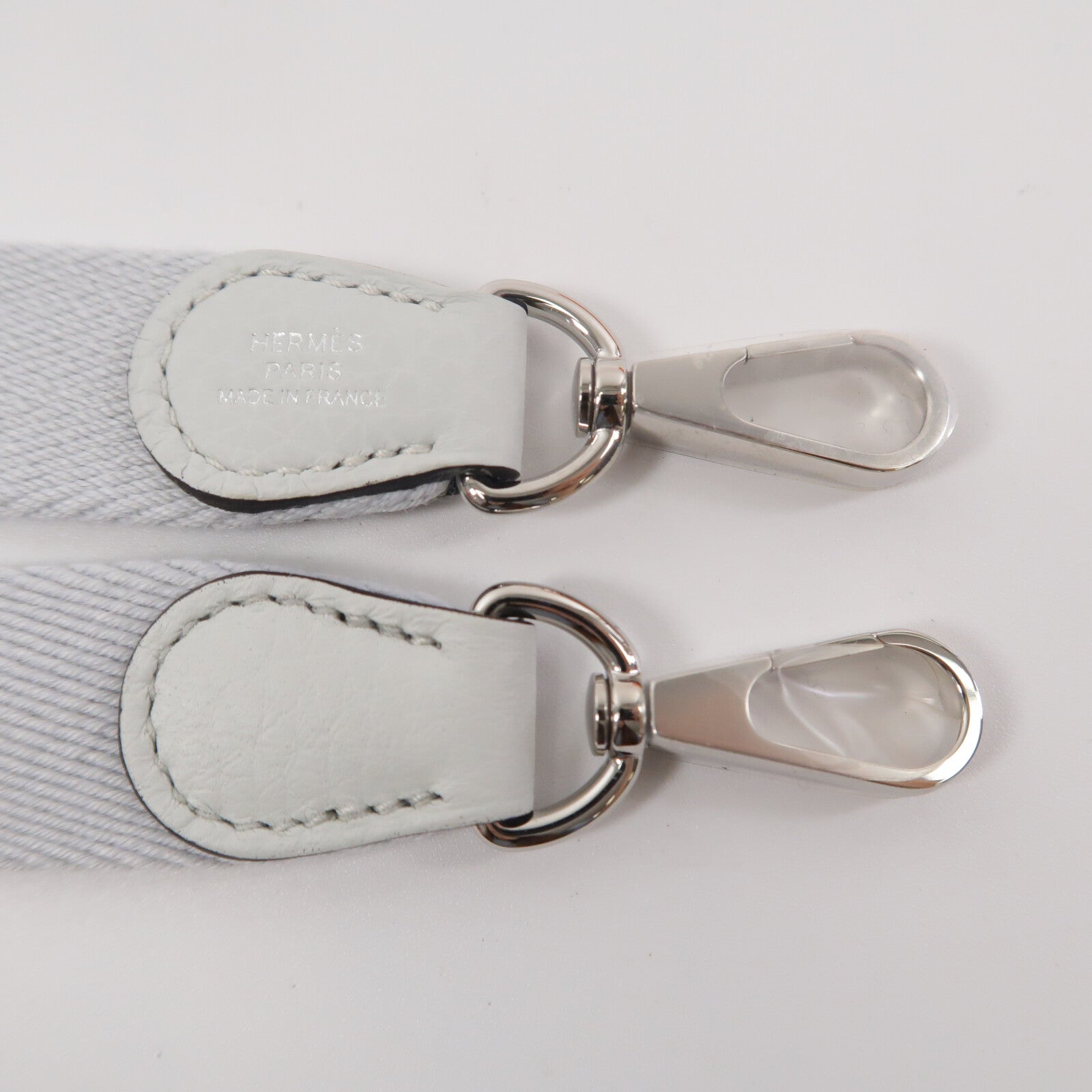 HERMES Clemence皮革Mini Evelyne手挽肩背兩用袋Gris Platine