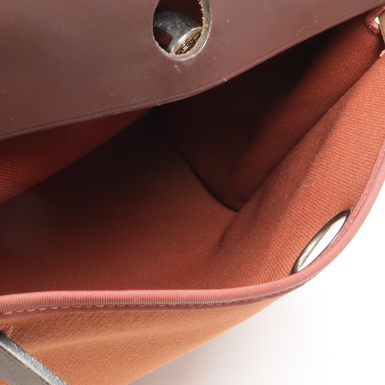 HERMES 帆布/皮革Herbag PM銀扣手挽肩背兩用袋Rouge Garance