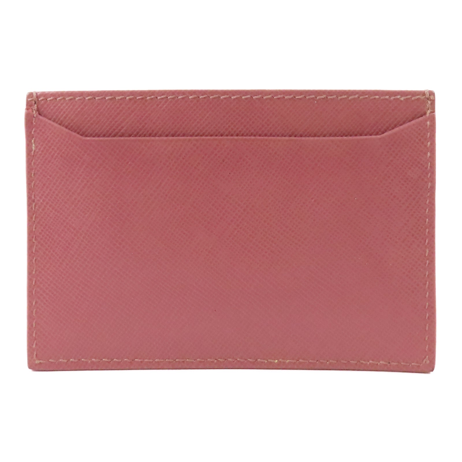 PRADA 牛皮皮革Card Case金扣卡片套粉紅色