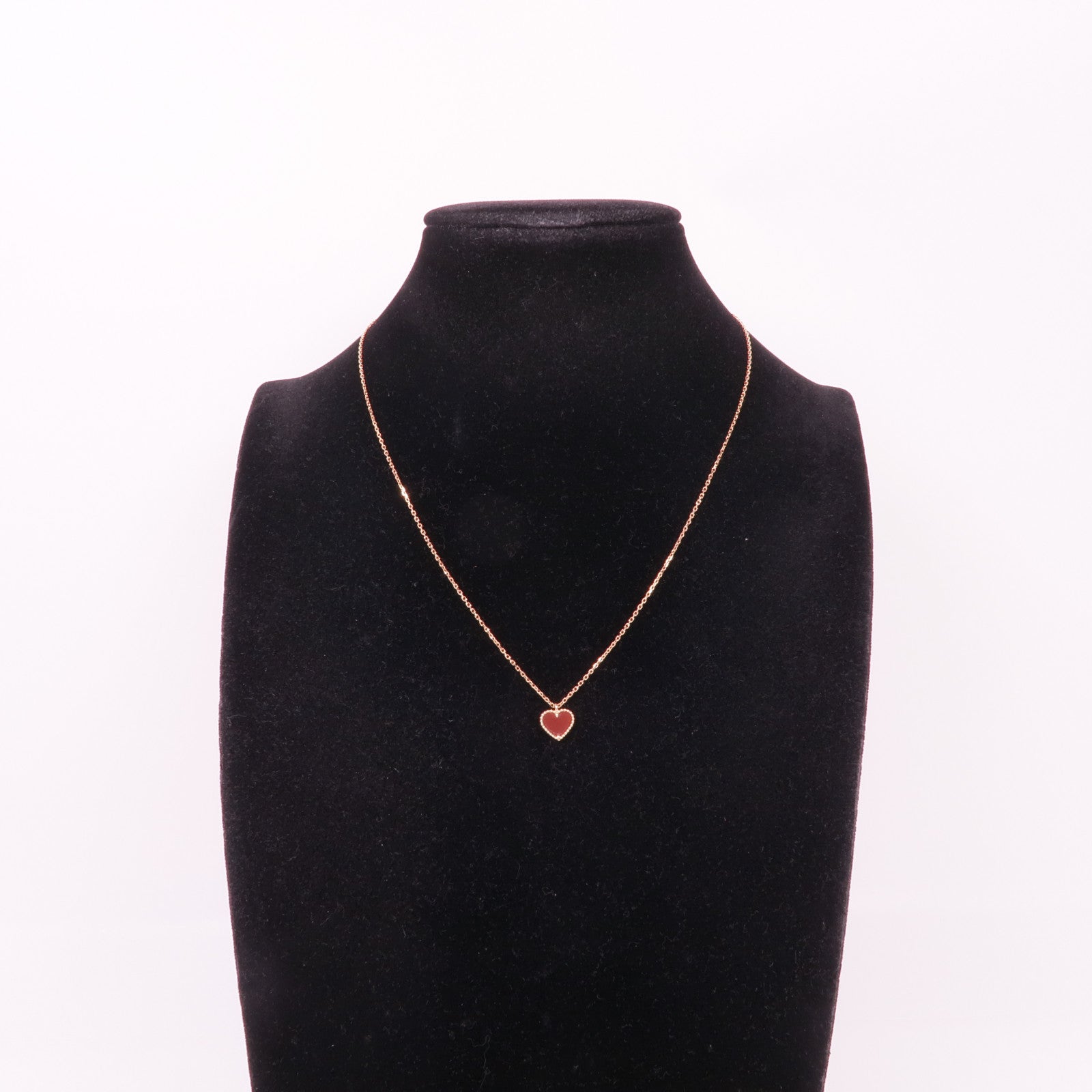 Van Cleef & Arpels 18K玫瑰金Sweet Hearts Pendant紅玉髓項鍊