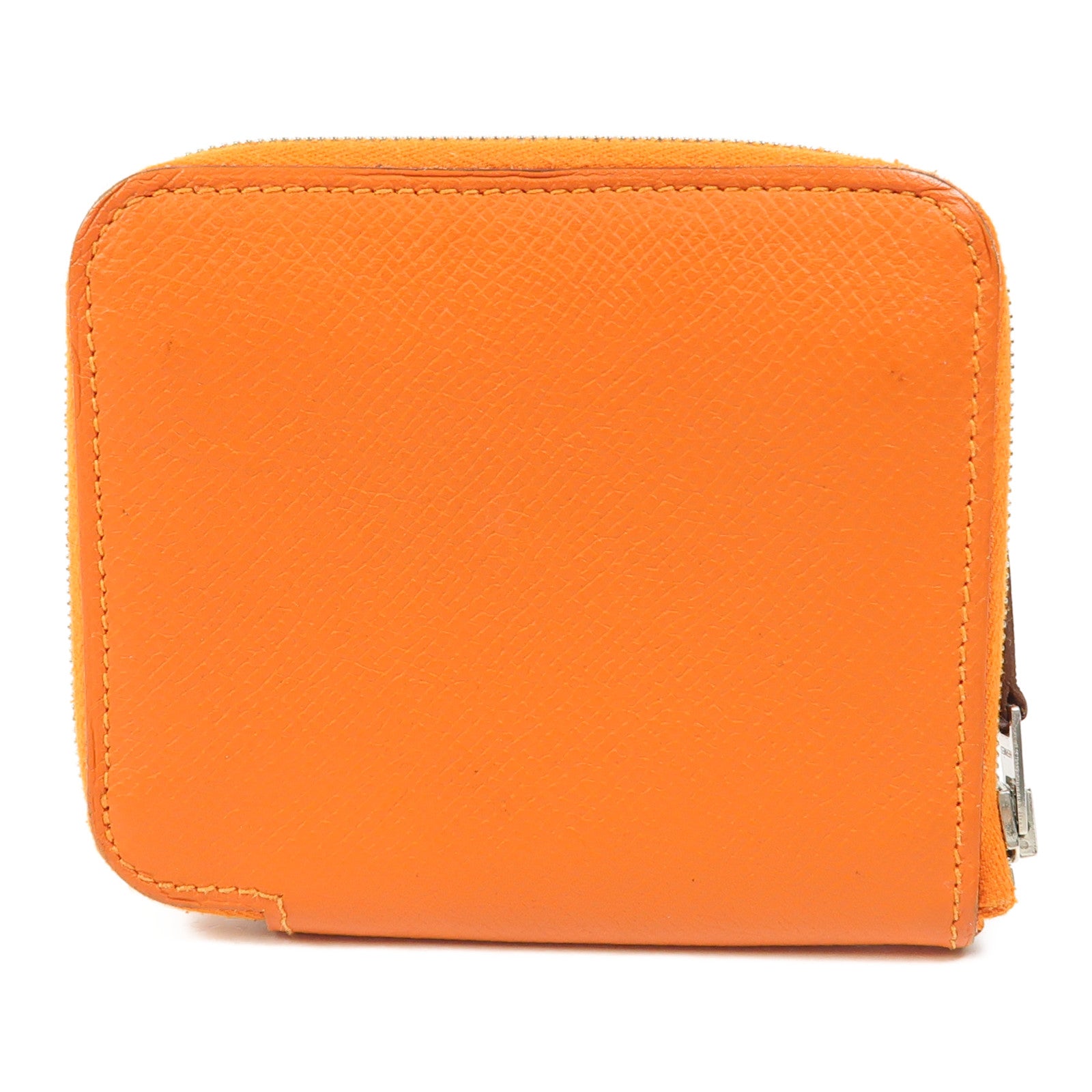 HERMES Evercolor皮革Silk In Compact銀扣錢包9J Feu