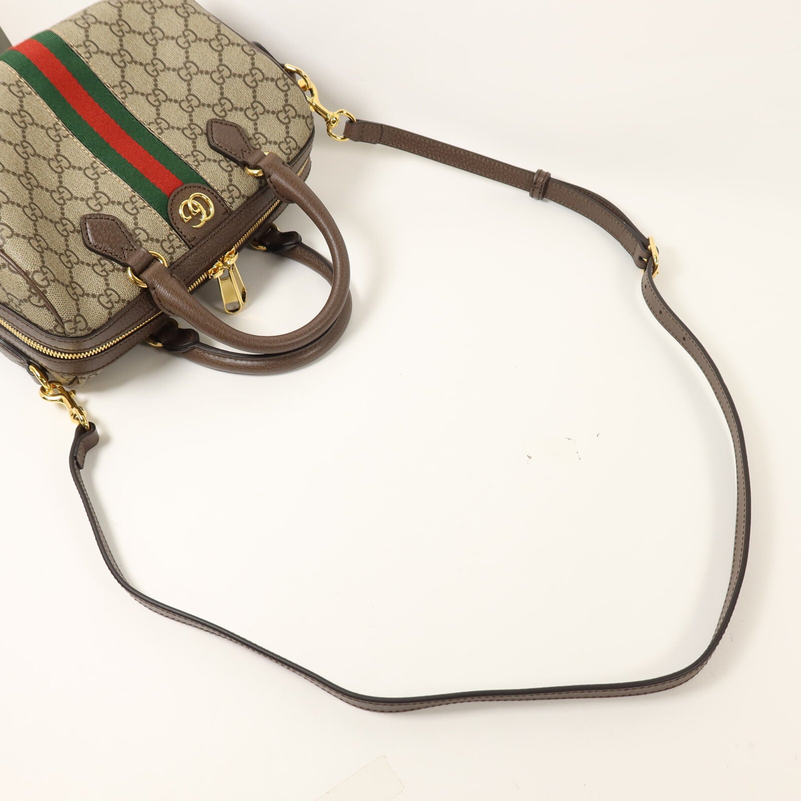 GUCCI 塗層帆布Ophidia GG手挽肩背兩用袋