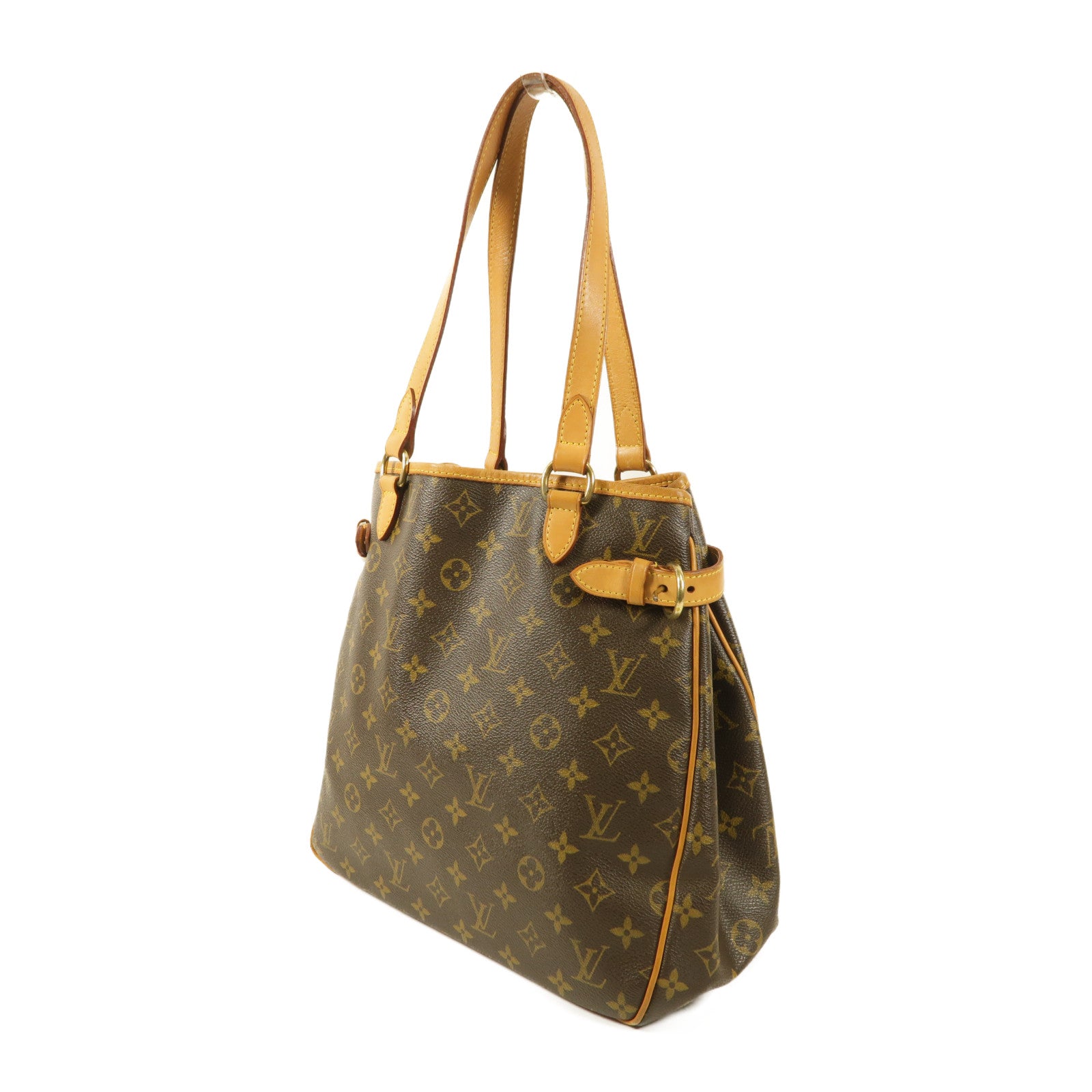 LOUIS VUITTON Monogram Batignolles金扣肩背袋棕色