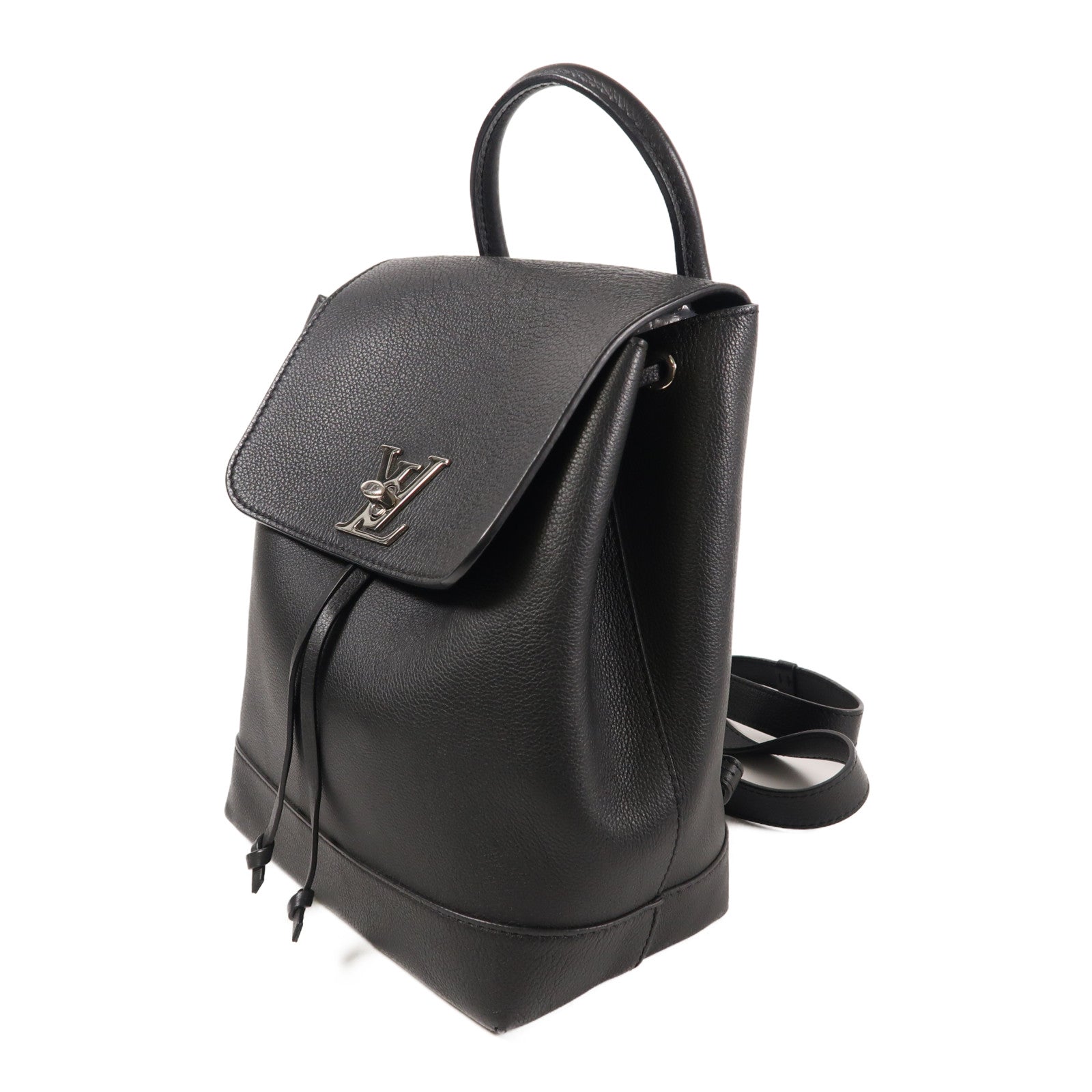 LOUIS VUITTON 牛皮皮革Lock Me Backpack銀扣背包