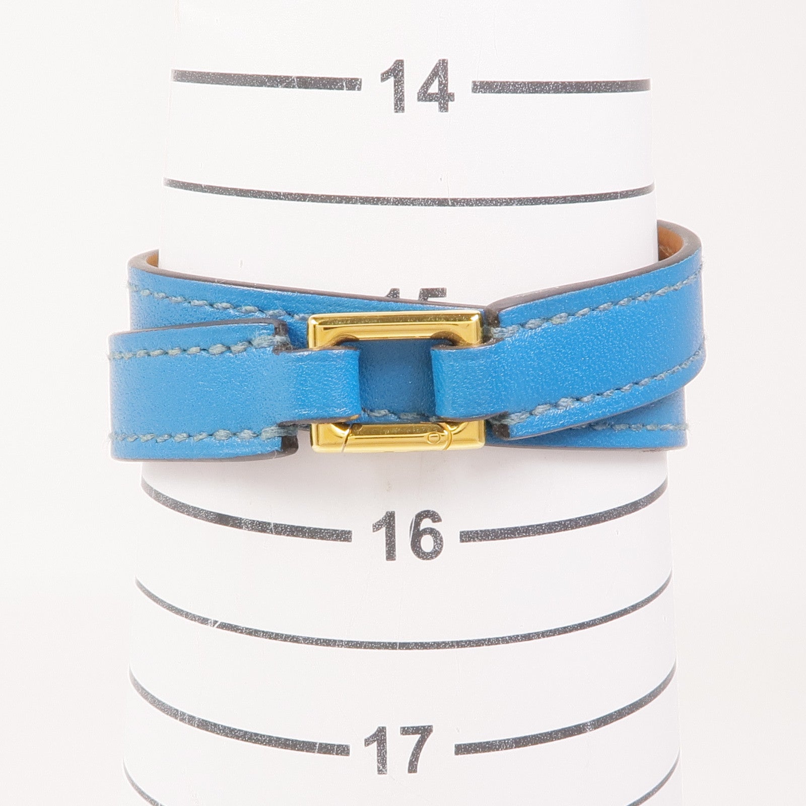 HERMES 皮革Rivale Double Tour Bracelet金扣手帶