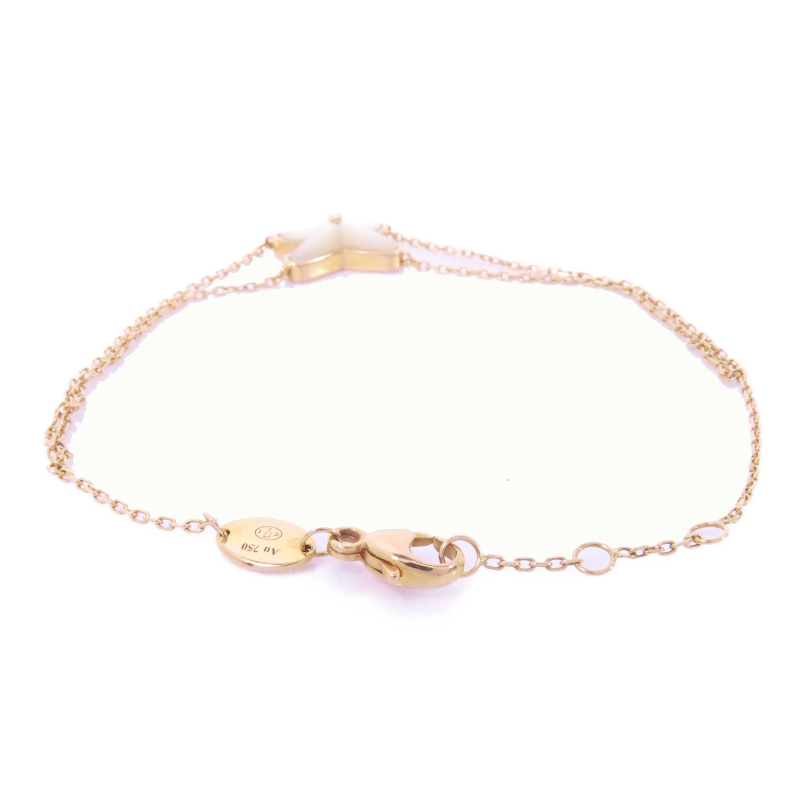 Chaumet 18K玫瑰金Jeux de Liens手鏈白色