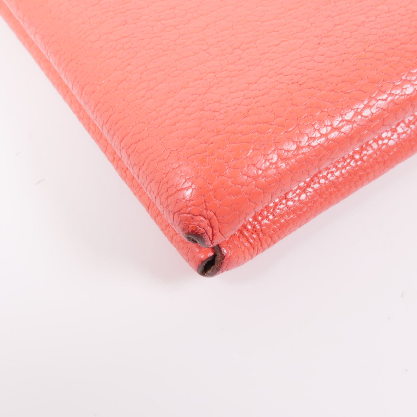 HERMES PHW Calvi Card Case Chevre Leather Red