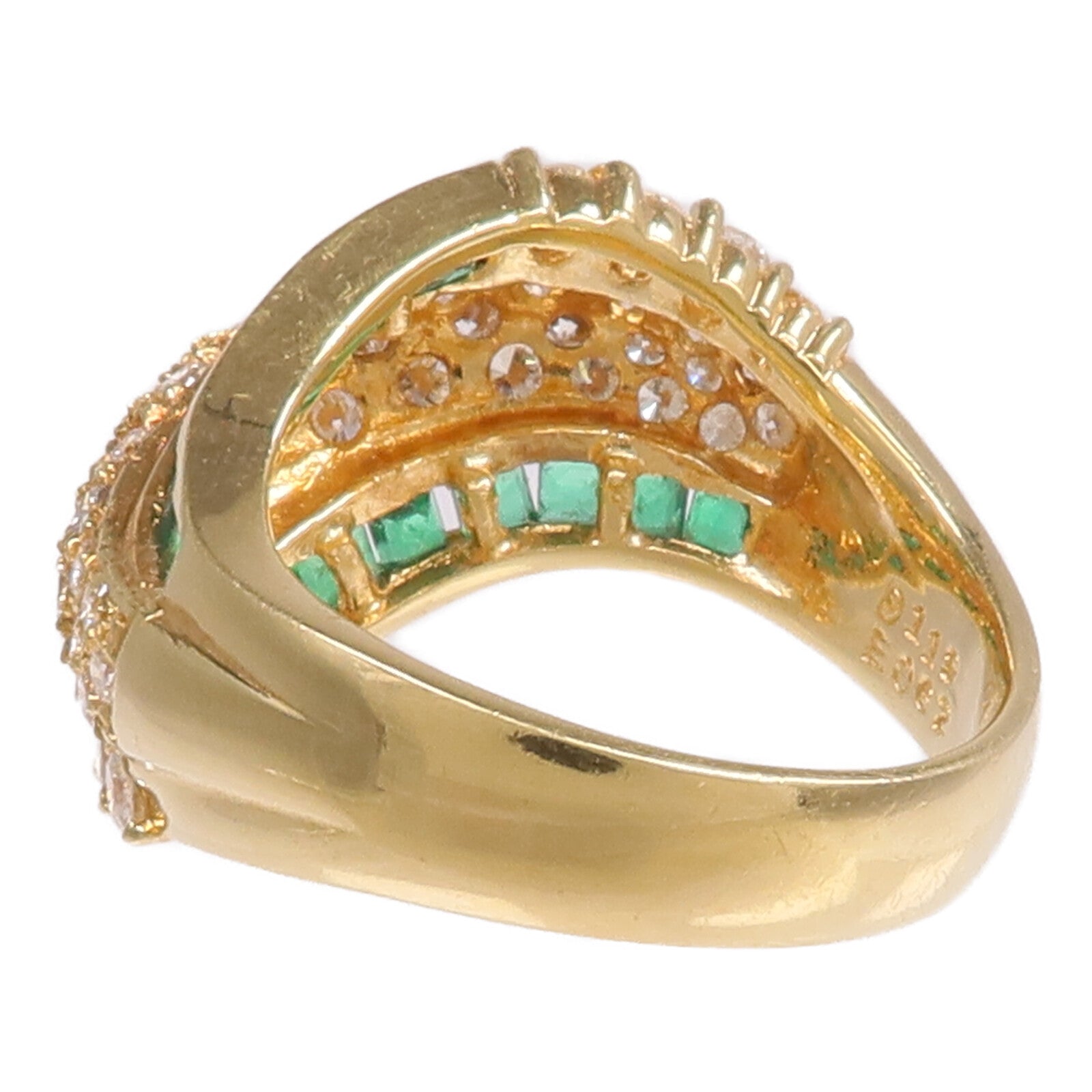 JEWELRY 18K黃金Emerald Diamond Ring綠寶石/鑽石戒指