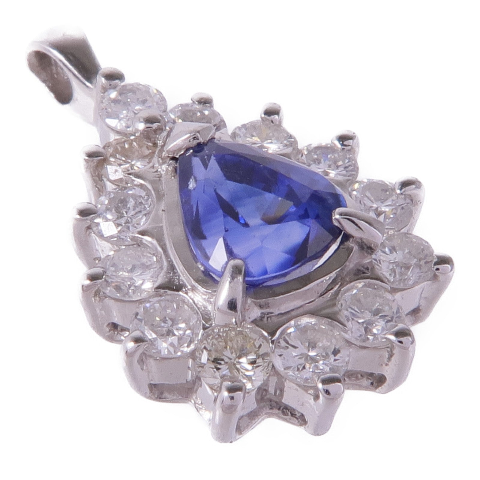 JEWELRY PT900鉑金Sapphire Diamond Pendant Top藍寶石/鑽石吊墜