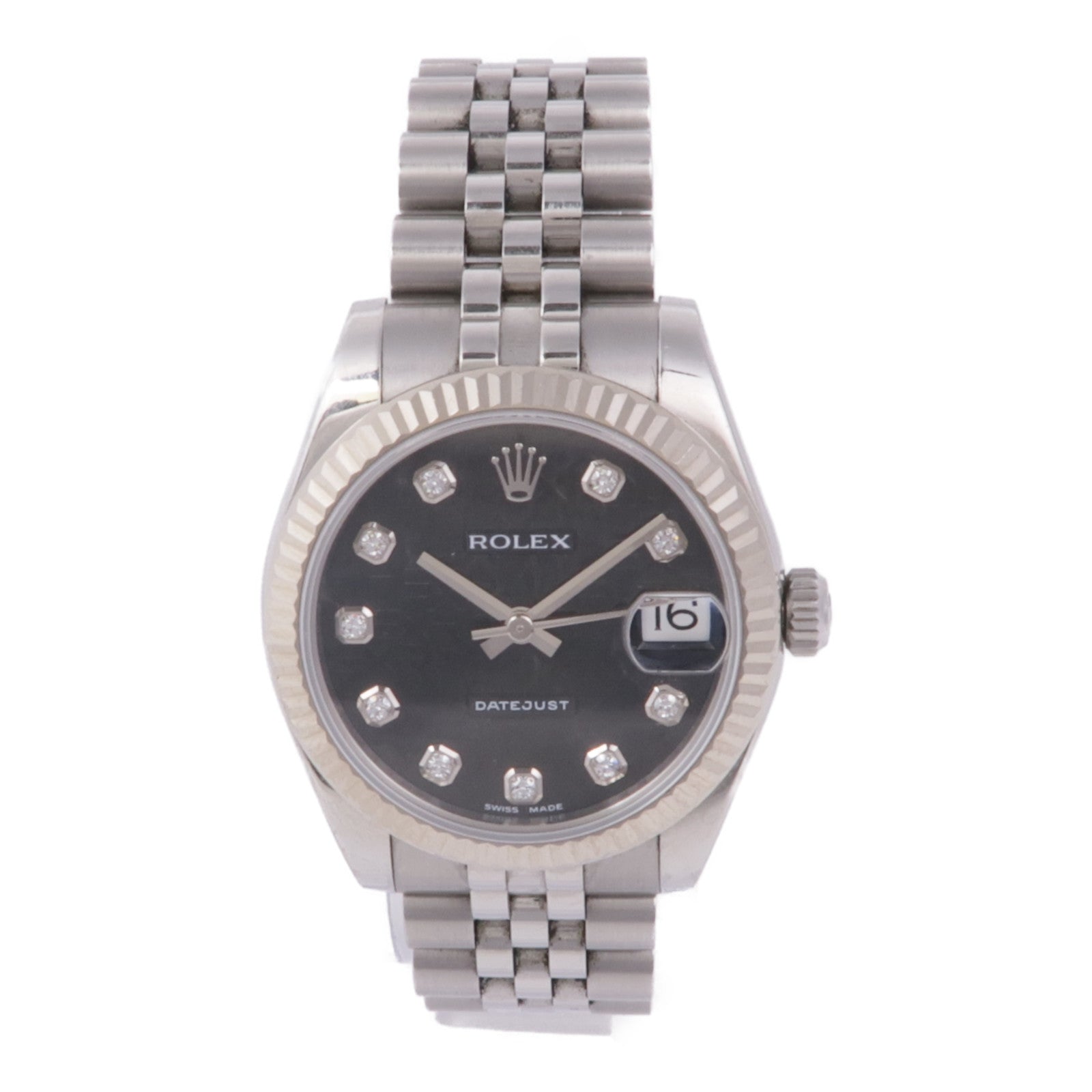 ROLEX Datejust 178274 Automatic Watch 18K White Gold Stainless Steel Diamond