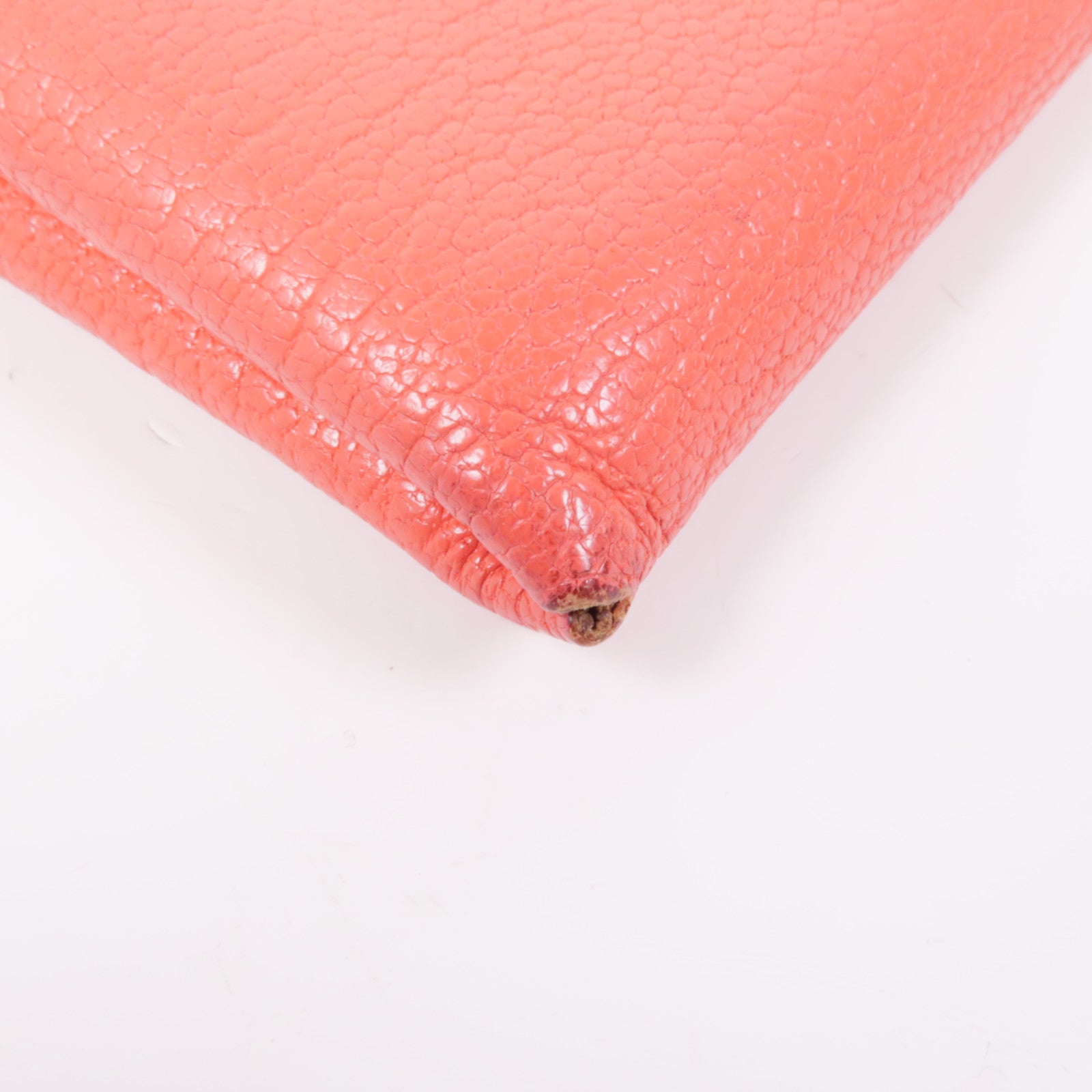 HERMES PHW Calvi Card Case Chevre Leather Red