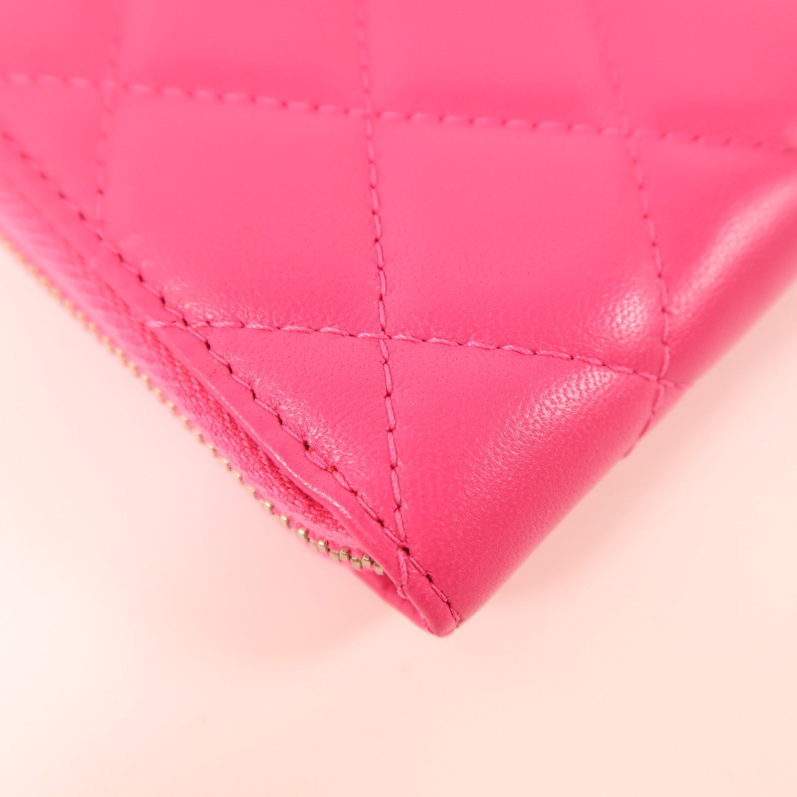 CHANEL 羊皮皮革Long Wallet金扣長錢包