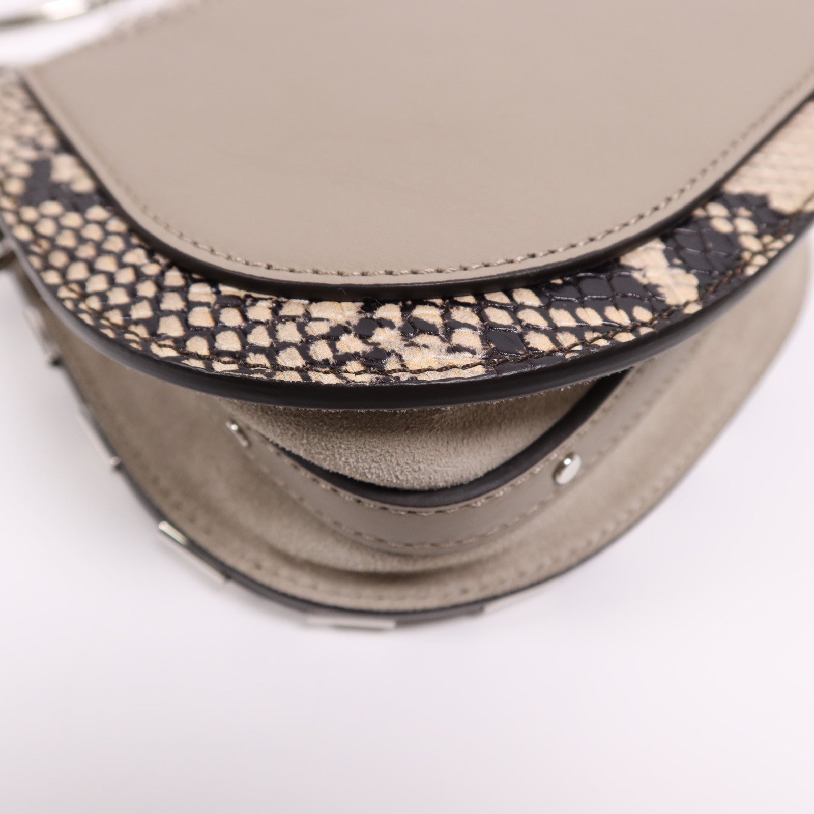 Chloe 蛇皮皮革2 Way Shoulder Bag銀扣手挽肩背兩用袋