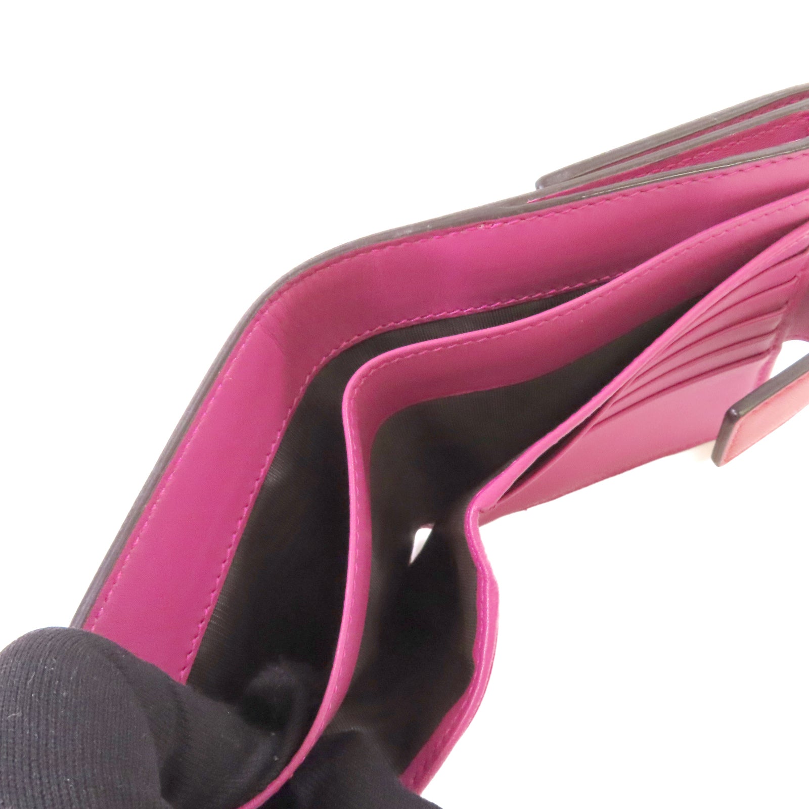 GUCCI 塗層帆布GG Supreme Wallet金扣短錢包啡色/紅色