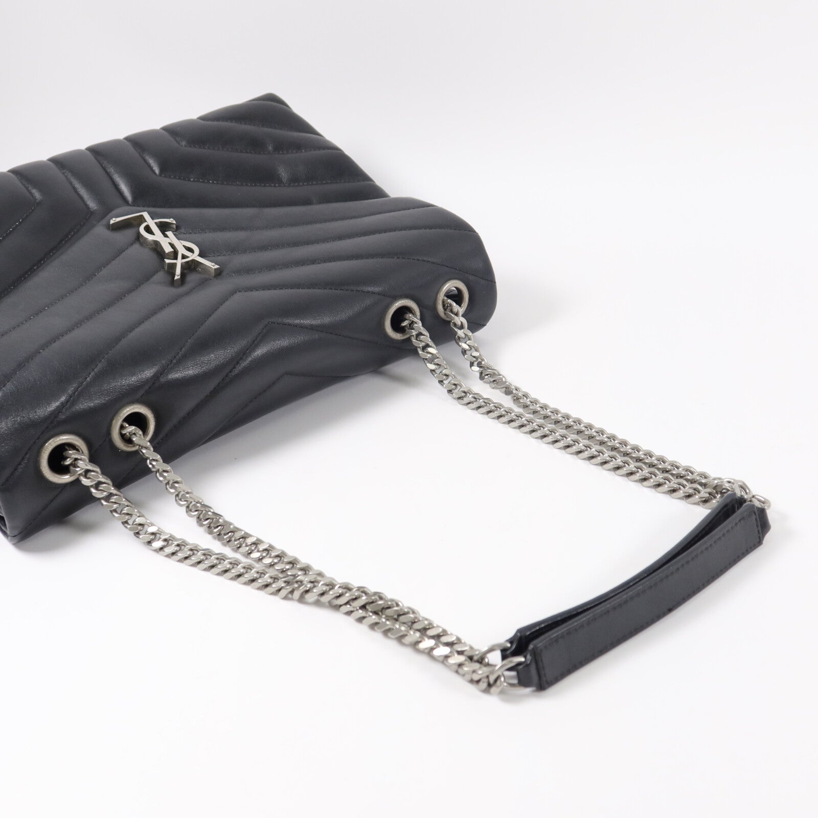 SAINT LAURENT 牛皮皮革Loulou鏈帶肩背袋