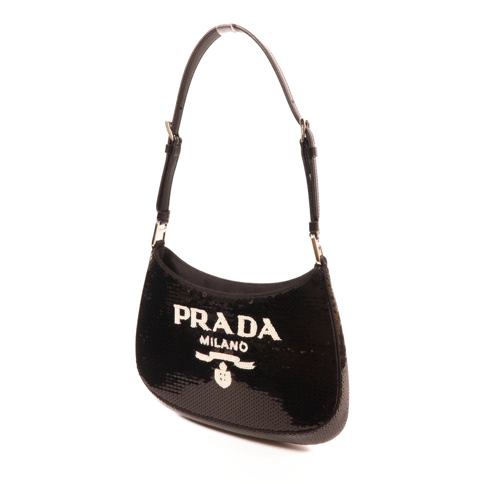 PRADA 珠片Cleo Bag銀扣手挽肩背兩用袋