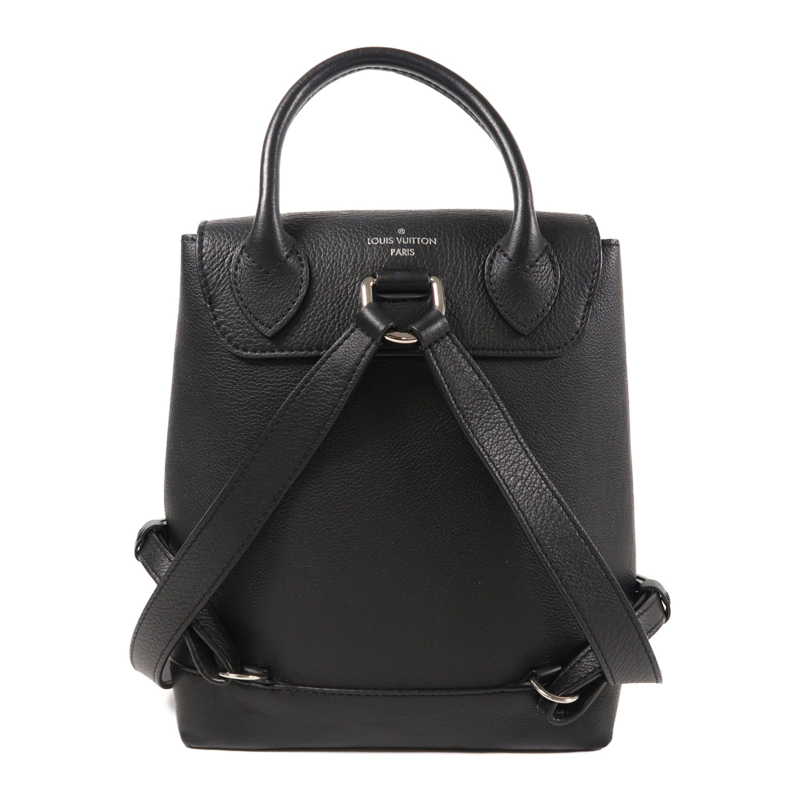 LOUIS VUITTON 牛皮皮革Lock Me Backpack銀扣背包