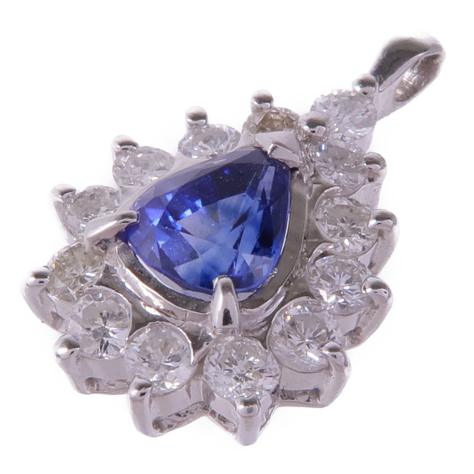JEWELRY PT900鉑金Sapphire Diamond Pendant Top藍寶石/鑽石吊墜