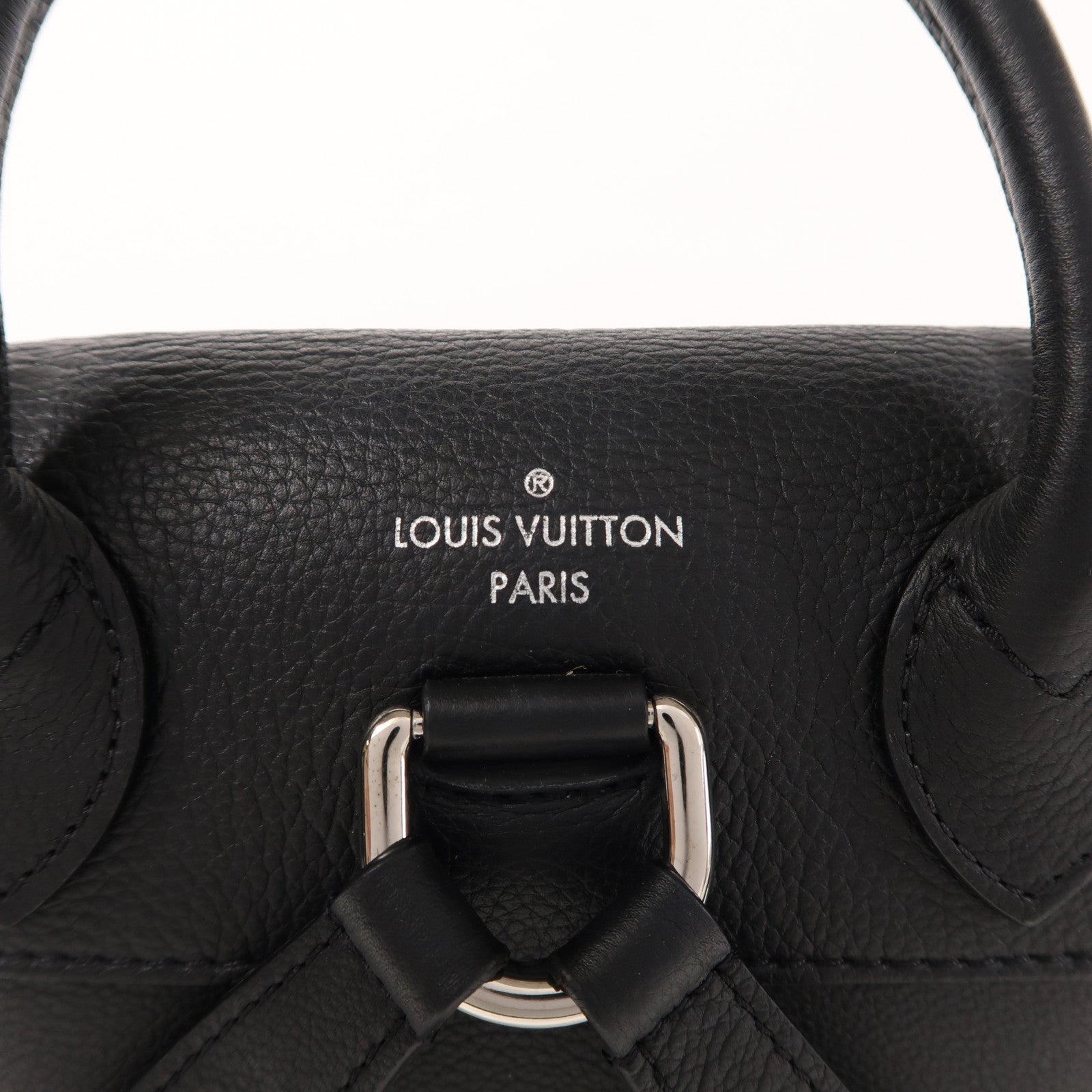 LOUIS VUITTON 牛皮皮革Lock Me Backpack銀扣背包