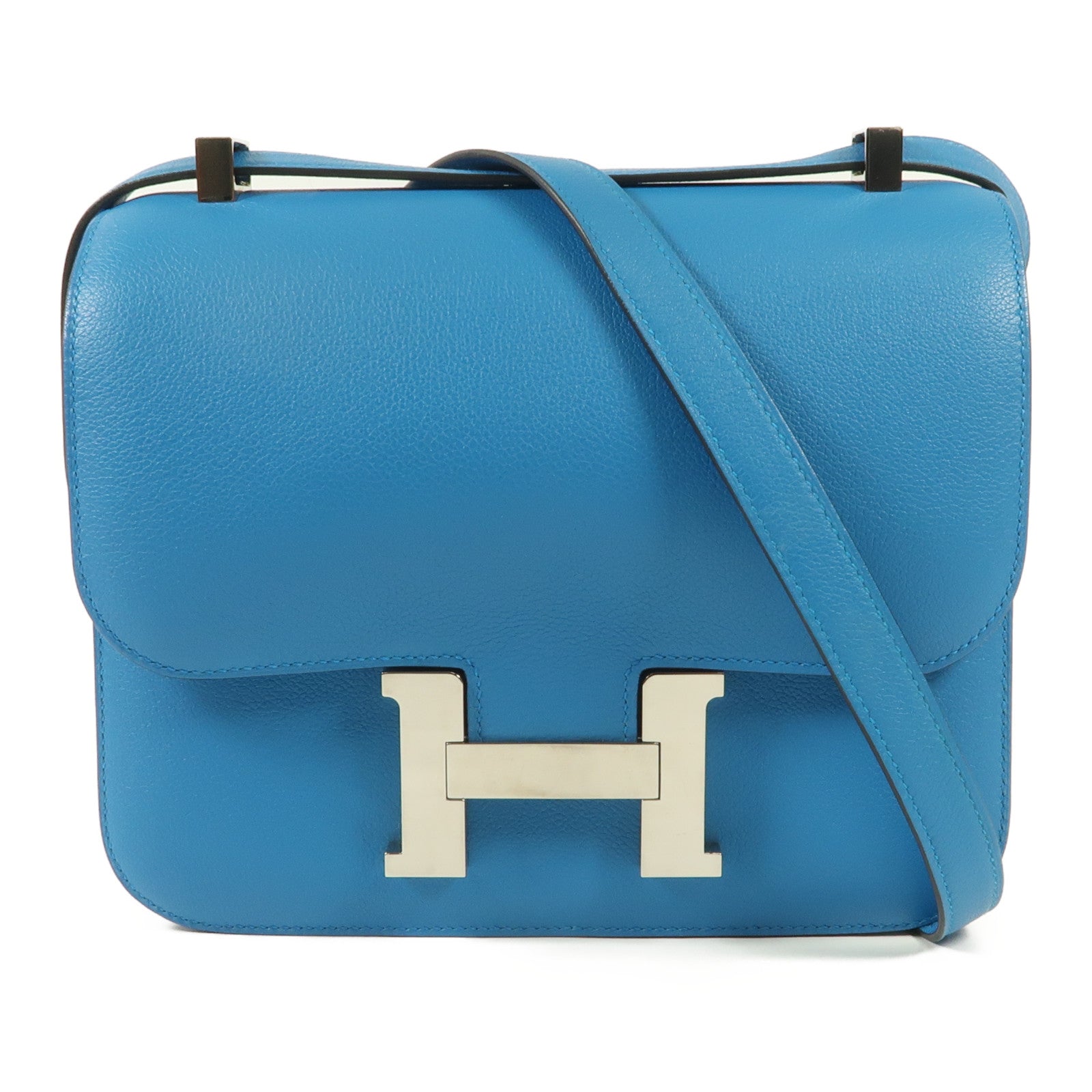 HERMES Evercolor皮革Constance 24銀扣肩背袋
