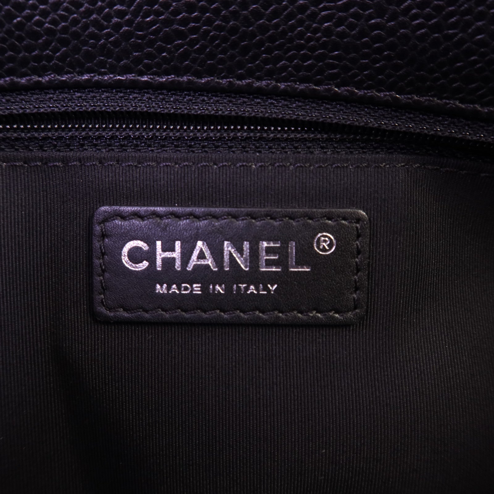 CHANEL 牛皮皮革Tote Bag銀扣鏈帶肩背袋