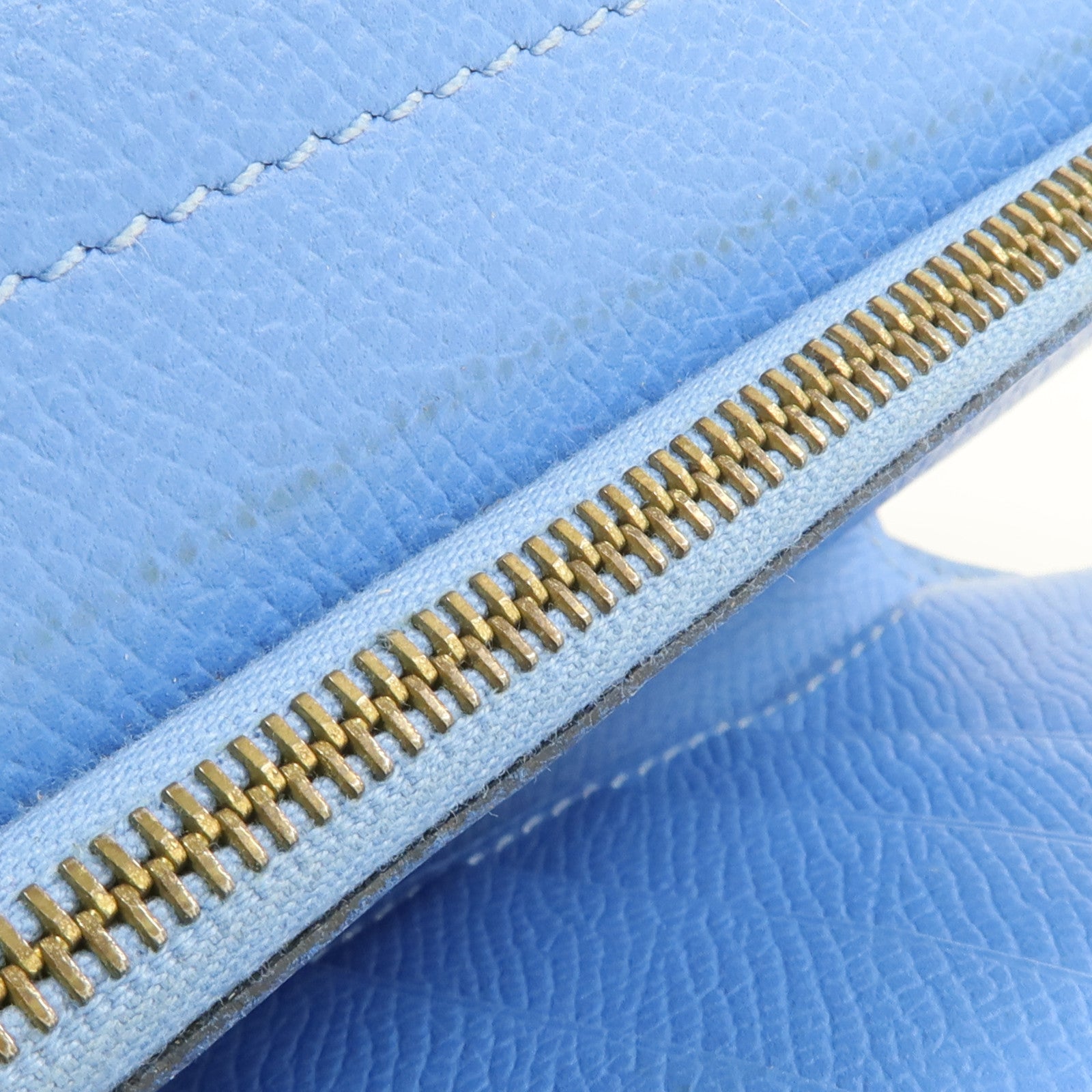 HERMES Epsom皮革Kelly Compact Wallet長錢包Bleu Paradis