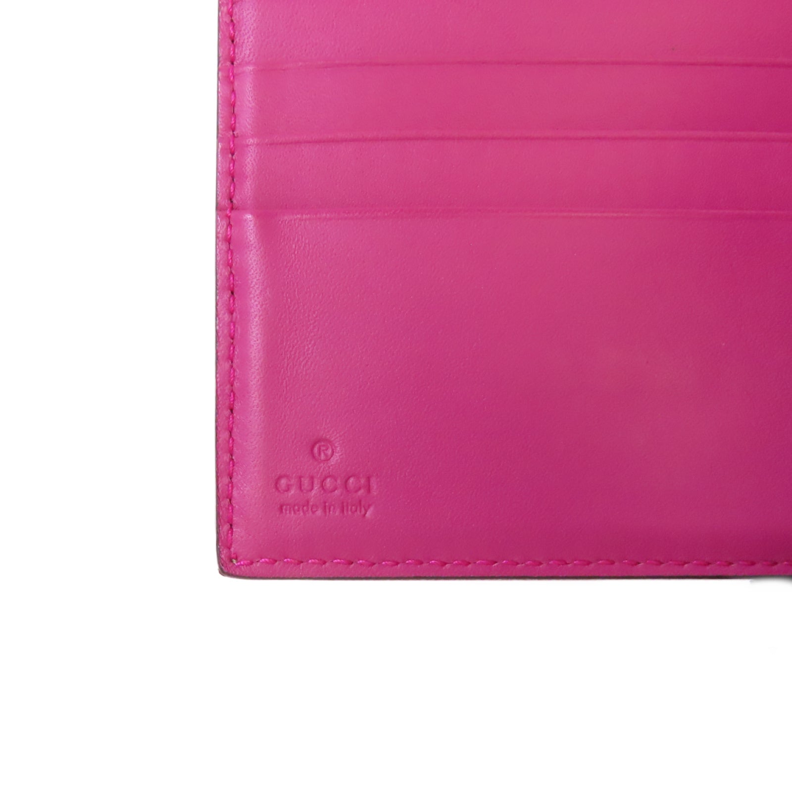 GUCCI 塗層帆布GG Supreme Wallet金扣短錢包啡色/紅色