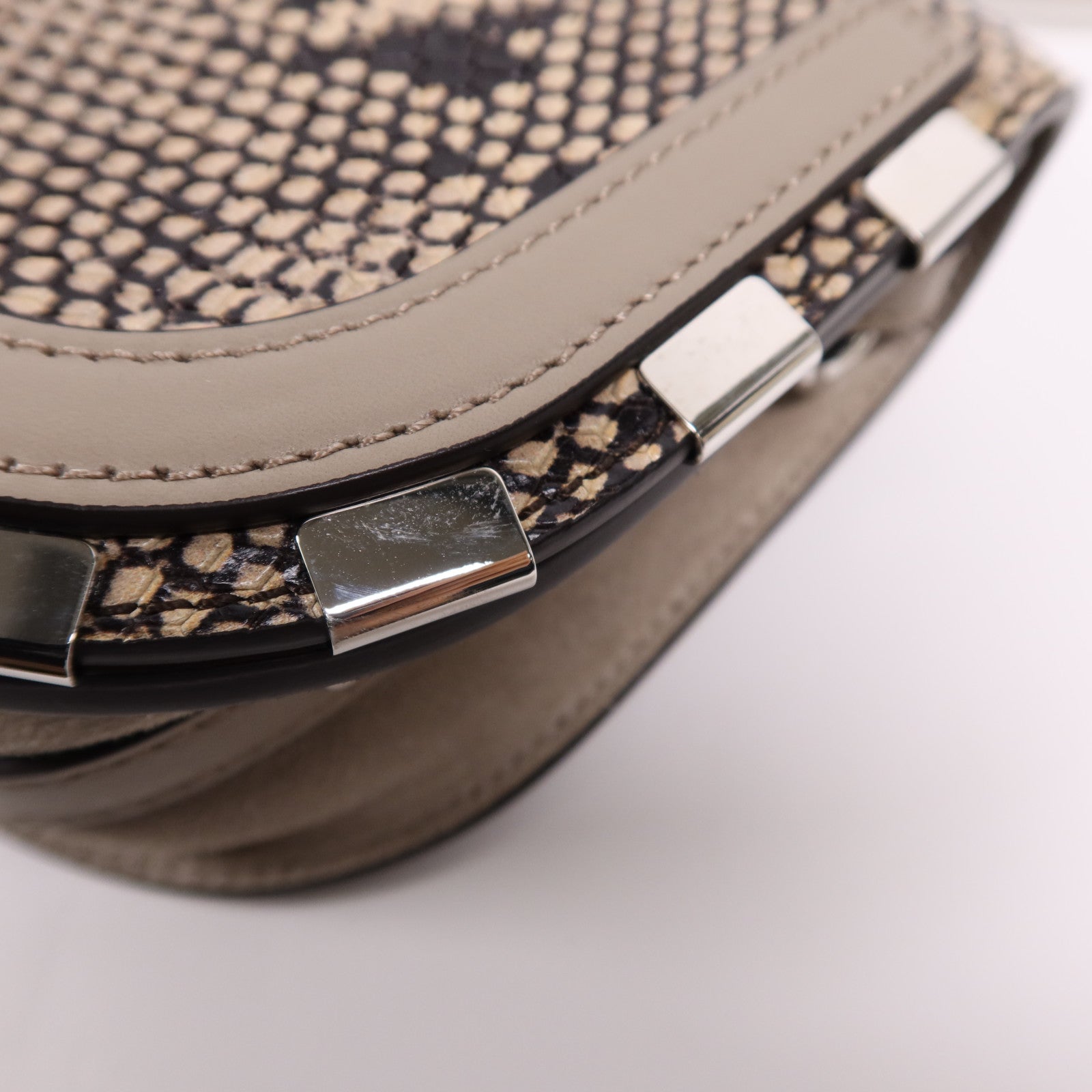 Chloe 蛇皮皮革2 Way Shoulder Bag銀扣手挽肩背兩用袋