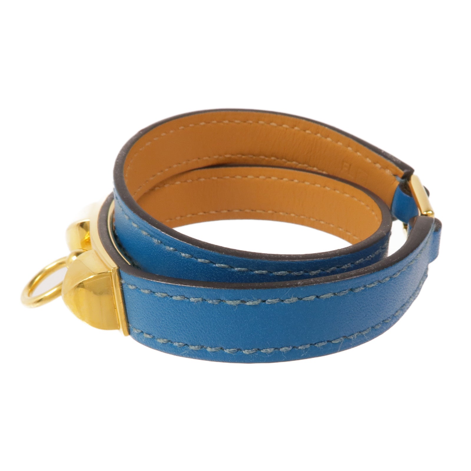 HERMES 皮革Rivale Double Tour Bracelet金扣手帶