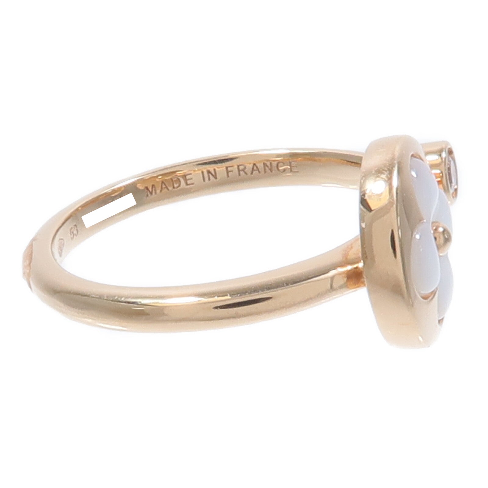 LOUIS VUITTON 18K玫瑰金Color Blossom Mini Sun Ring鑽石/珍珠母貝戒指