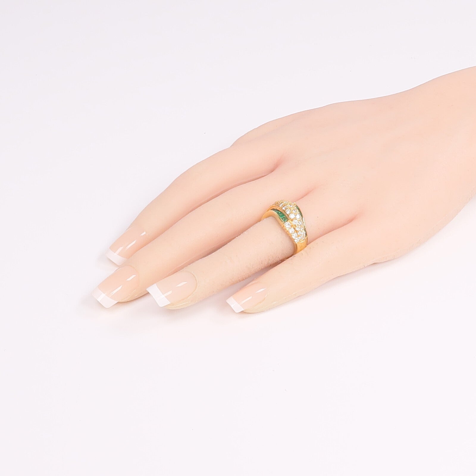 JEWELRY 18K黃金Emerald Diamond Ring綠寶石/鑽石戒指