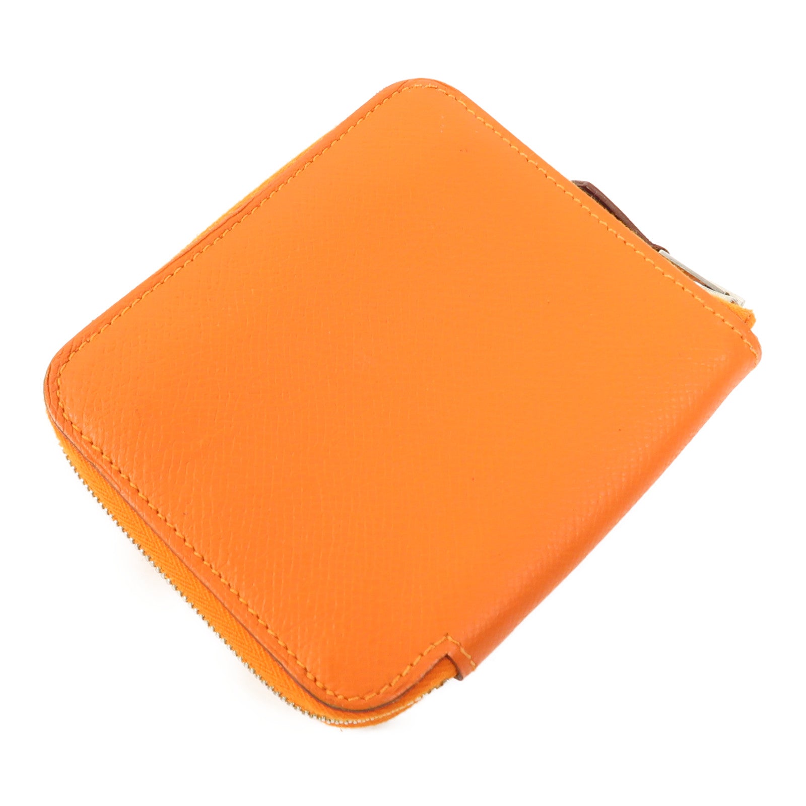 HERMES Evercolor皮革Silk In Compact銀扣錢包9J Feu
