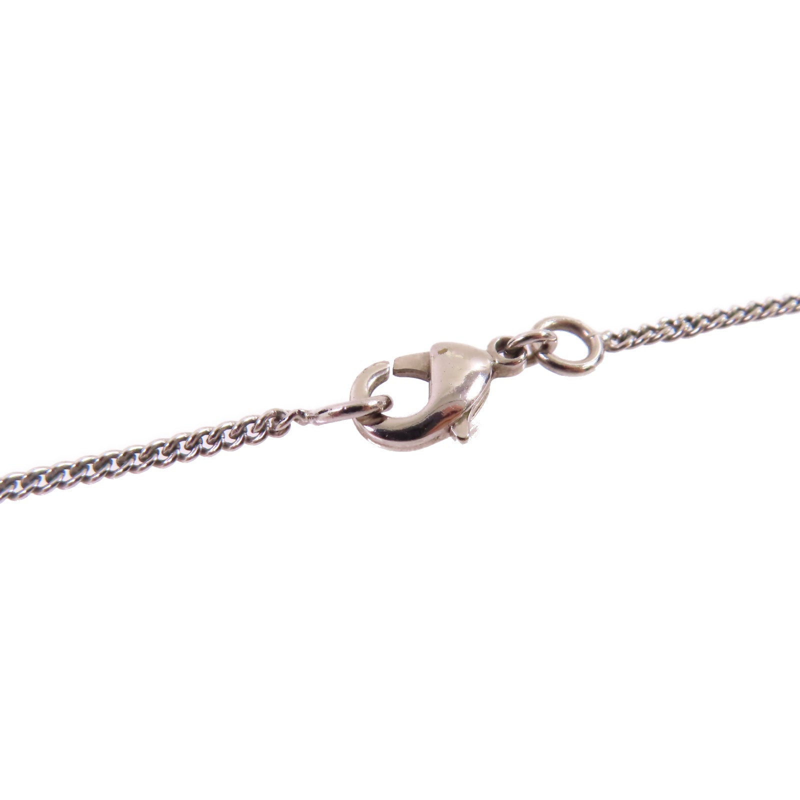 CHANEL 金屬/水鑽CC Necklace銀扣項鏈銀色