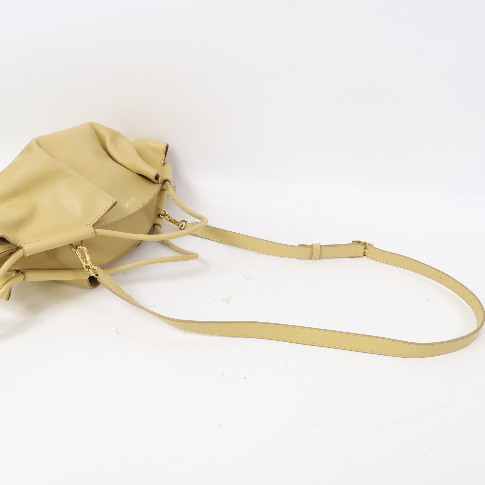 LOEWE 【激減優惠】牛皮皮革Paseo金扣手挽肩背兩用袋黃色