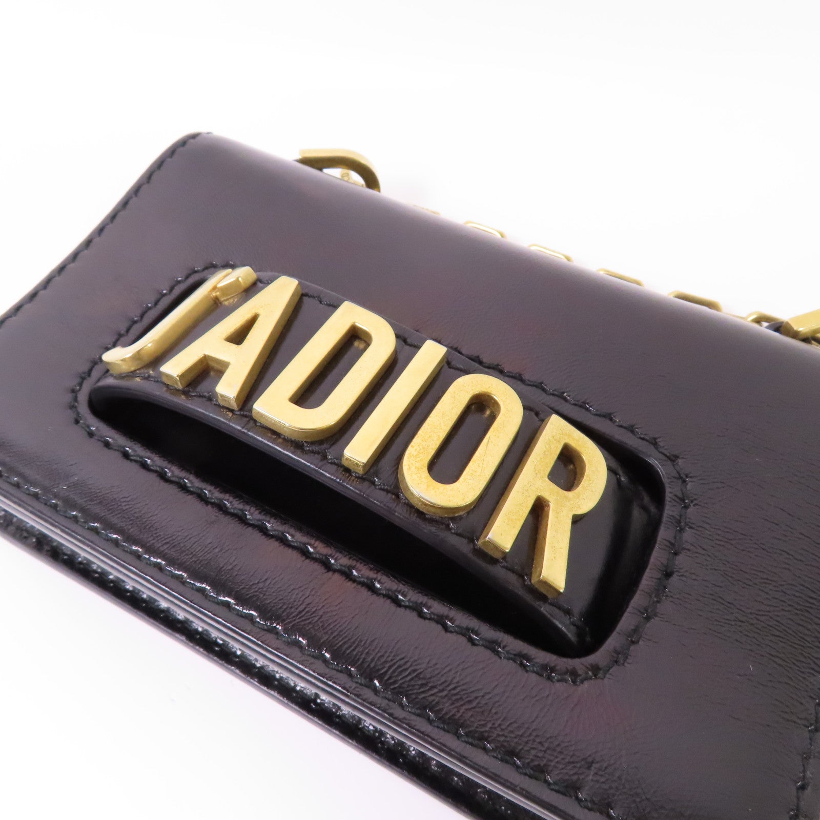 Dior 牛皮皮革J'ADior金扣鏈帶肩背袋