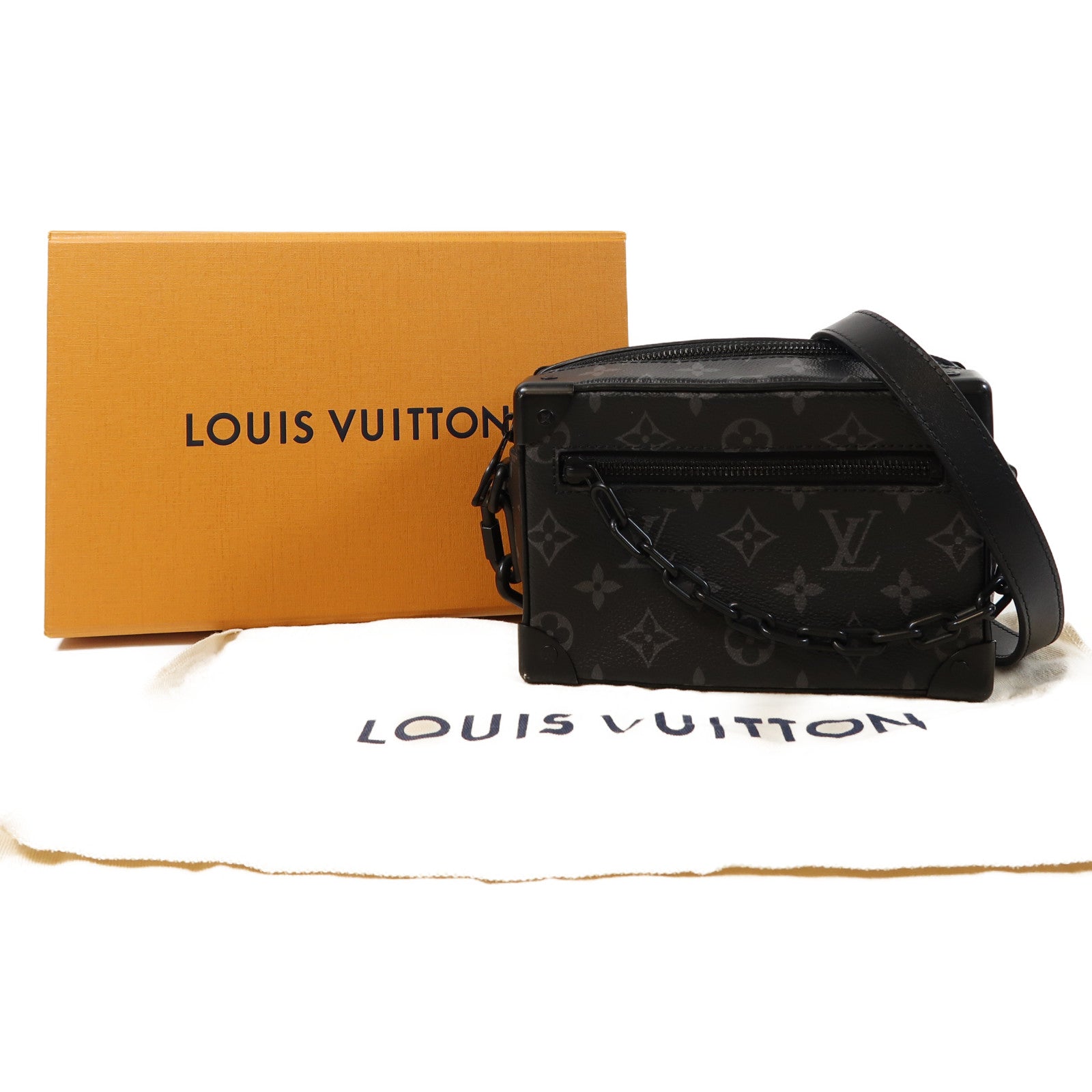LOUIS VUITTON Monogram Eclipse Mini Soft Trunk肩背袋黑色