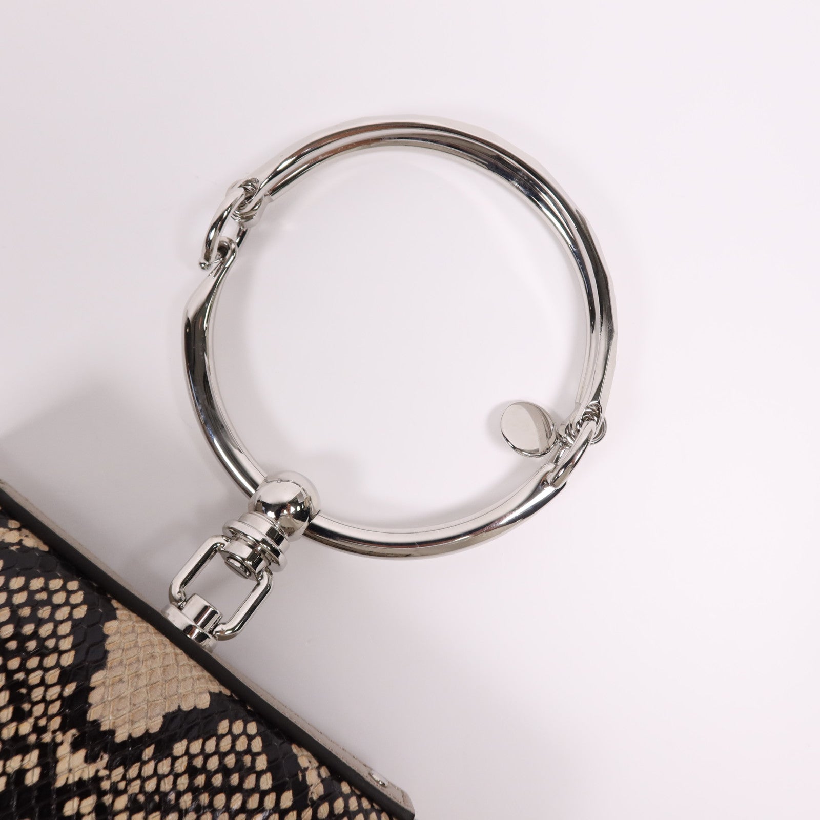 Chloe 蛇皮皮革2 Way Shoulder Bag銀扣手挽肩背兩用袋