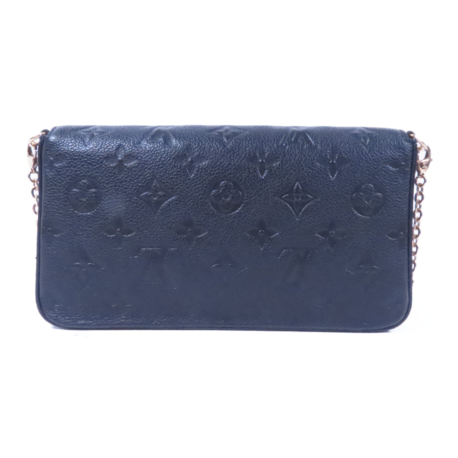 LOUIS VUITTON Mnogram Empreinte Felicie Pochette金扣鏈帶肩背袋黑色