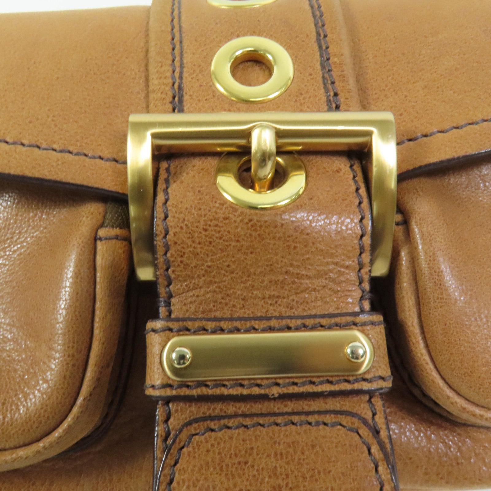 PRADA 牛皮皮革Shoulder Bag金扣肩背袋