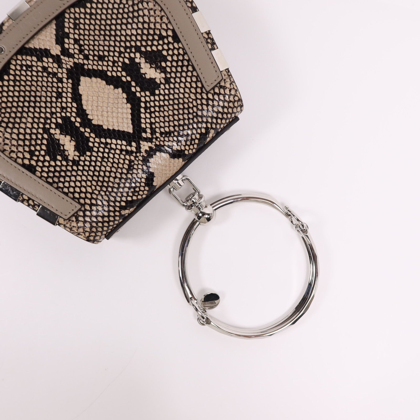 Chloe 蛇皮皮革2 Way Shoulder Bag銀扣手挽肩背兩用袋