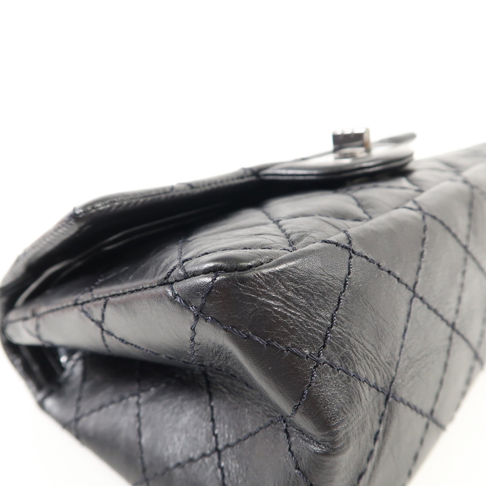 CHANEL 牛皮皮革2.55 Mini銀扣鏈帶肩背袋