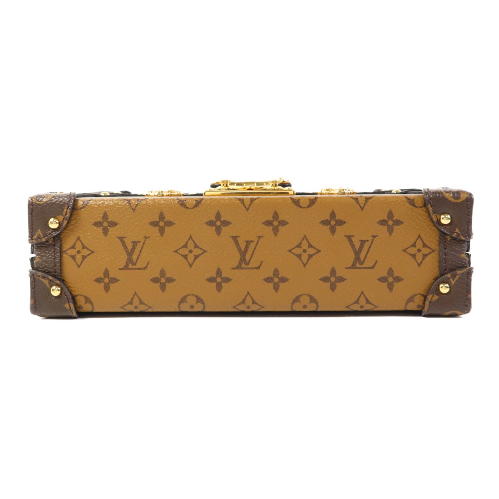 LOUIS VUITTON Monogram Reverse Petite Malle金扣肩背袋