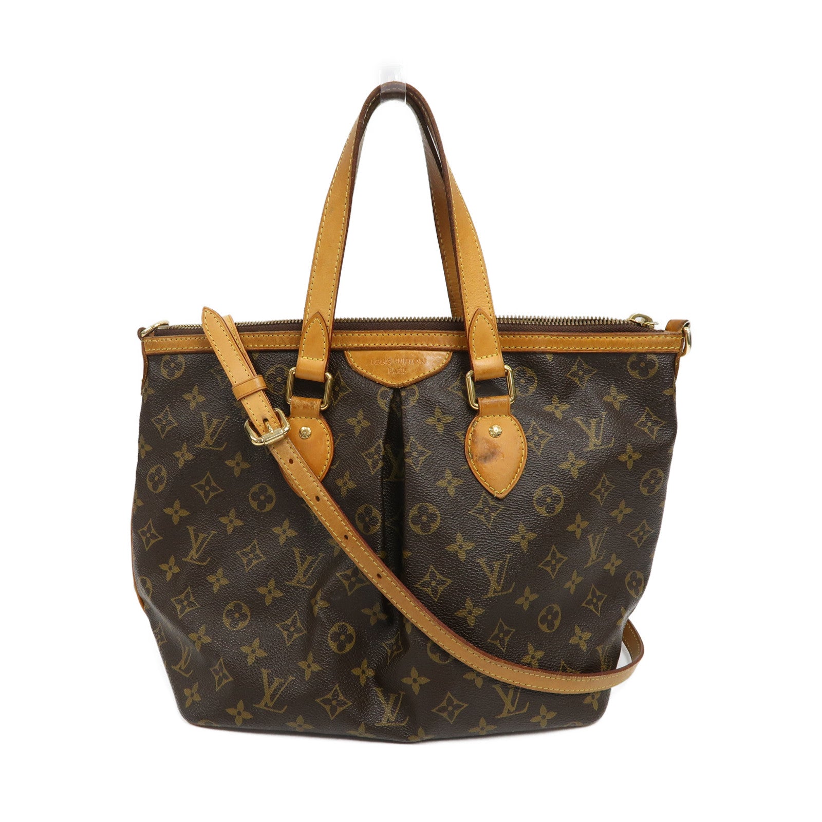 LOUIS VUITTON 【激減優惠】Monogram Palermo PM金扣手挽肩背兩用袋啡色