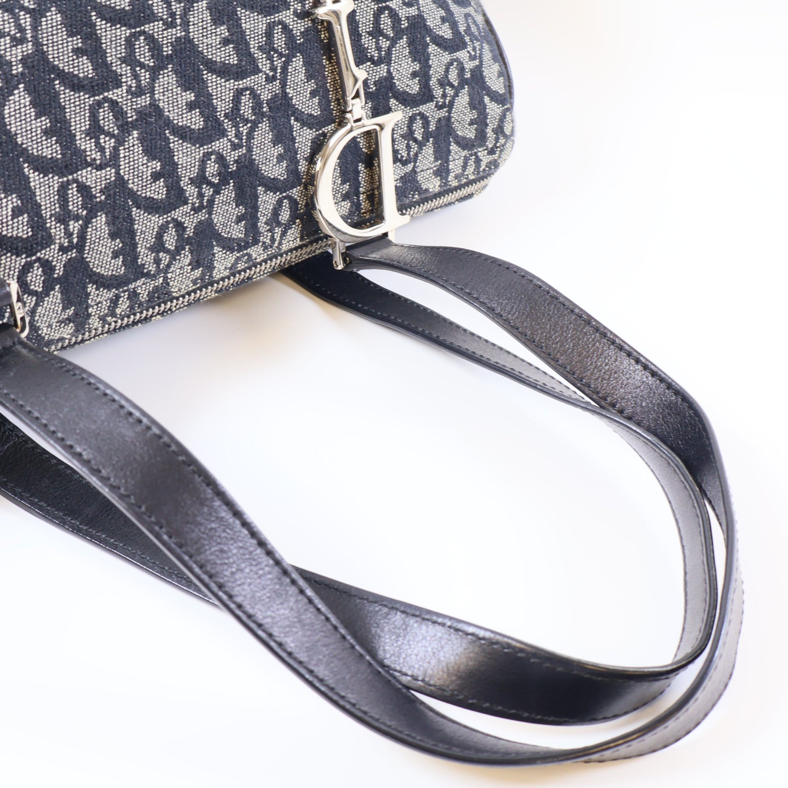 Dior 帆布Hand Bag銀扣手挽袋黑色