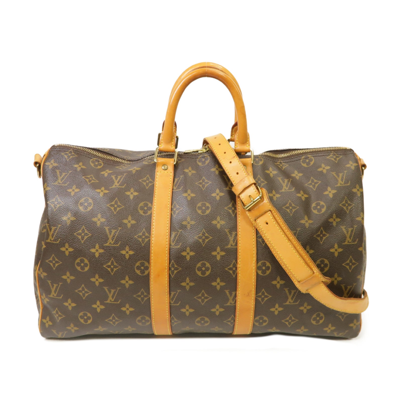 LOUIS VUITTON 【激減優惠】Monogram Keepall Bandouliere 45金扣手挽肩背兩用袋棕色